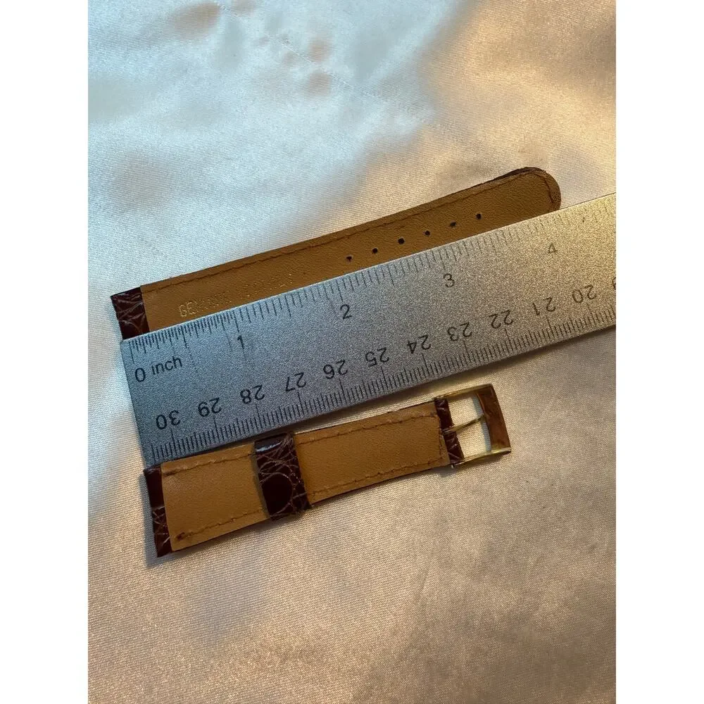 Brown Crocodile-Pattern Genuine Leather Watch Band Strap (CCC115)